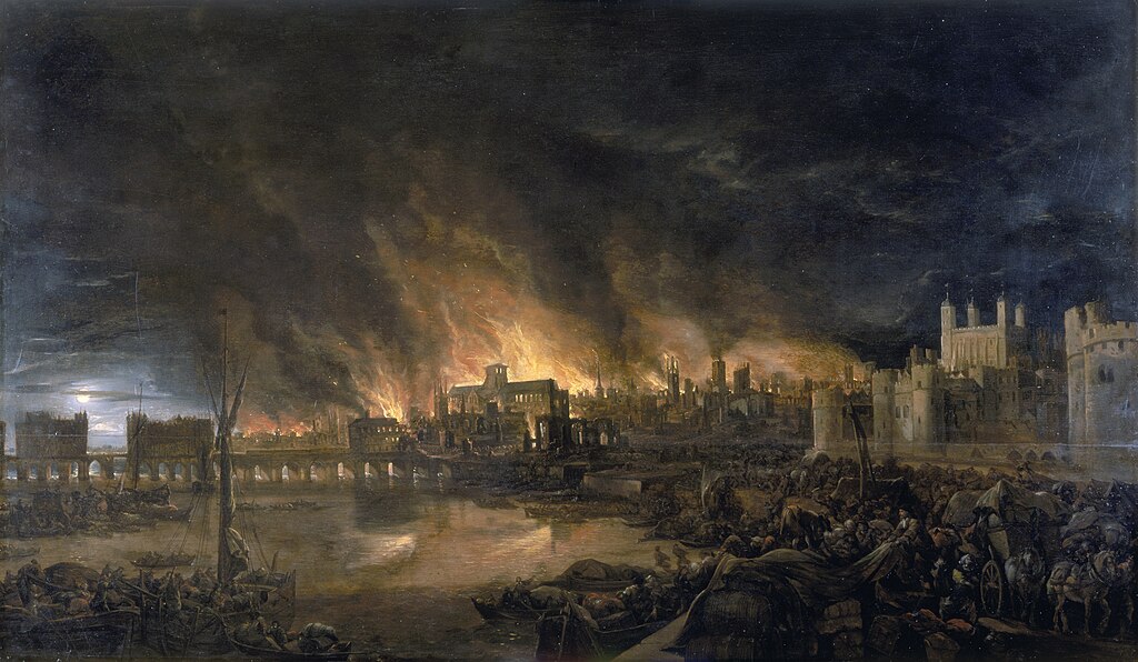 The London fire of 1666 destroyed the medieval heart of the city.